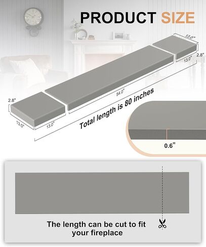 مدفأة الطفل التدقيق 80 ''، وسادة الموقد الحرس الزاوية لإثبات الطفل، رغوة الذاكرة الطوب مكان الحريق الوفير حامي وسادة مقعد لينة للأطفال الرضع الأطفال الصغار، رمادي in Kuwait