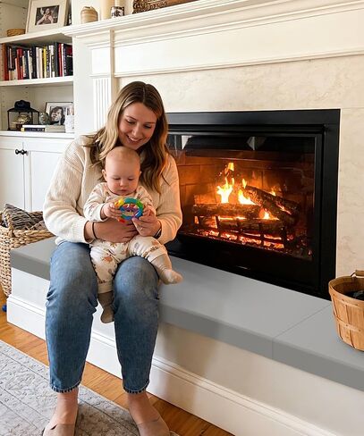 مدفأة الطفل التدقيق 80 ''، وسادة الموقد الحرس الزاوية لإثبات الطفل، رغوة الذاكرة الطوب مكان الحريق الوفير حامي وسادة مقعد لينة للأطفال الرضع الأطفال الصغار، رمادي in Kuwait