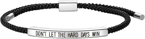 Dont Let The Hard Days Win Bracelet，Motivational Handmade Braided Adjustable Wrap Bracelets Inspirational Gifts for Women Men Best Friend Birthday Christmas Gifts in Saudi Arabia