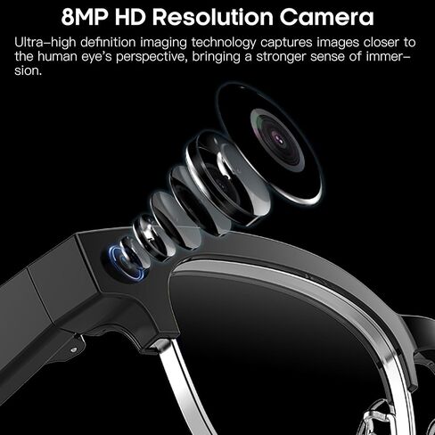 نظارات ذكية بتقنية الذكاء الاصطناعي مع كاميرا بدقة 8 ميجابكسل وفيديو عالي الدقة بدقة 1080 بكسل وصور بدقة 4K، ونظارات شمسية لتسجيل الصوت مع ترجمة الذكاء الاصطناعي في الوقت الحقيقي، وصوت مفتوح للأذن، ومساعد صوتي، ونظارات بلوتوث بقدرة 290 مللي أمبير في الساع in Kuwait