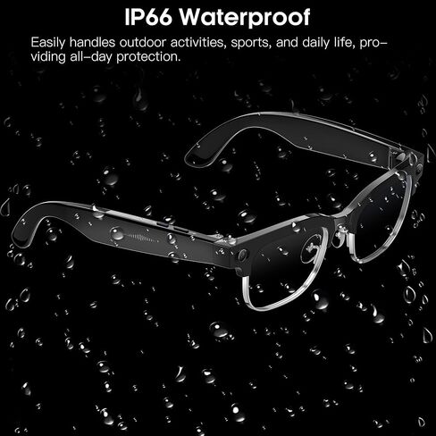 نظارات ذكية بتقنية الذكاء الاصطناعي مع كاميرا بدقة 8 ميجابكسل وفيديو عالي الدقة بدقة 1080 بكسل وصور بدقة 4K، ونظارات شمسية لتسجيل الصوت مع ترجمة الذكاء الاصطناعي في الوقت الحقيقي، وصوت مفتوح للأذن، ومساعد صوتي، ونظارات بلوتوث بقدرة 290 مللي أمبير في الساع in Kuwait