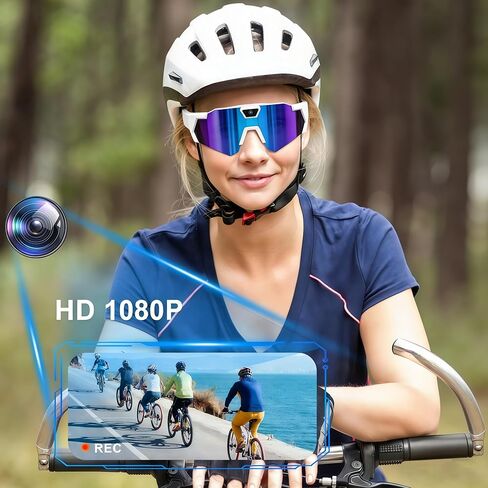 نظارات شمسية بيسبول بدقة 4K HD مع كاميرا، زجاج ذكي لتسجيل الأنشطة الخارجية والصوت والفيديو للرجال والنساء ورياضات الحركة لركوب الدراجات والمشي لمسافات طويلة (بدون بطاقة ذاكرة) in Kuwait