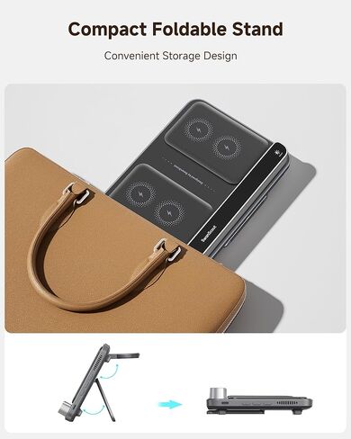 Dual Phone Charger, Wireless Charger for iPhone 17/16/15/14/13/12 Series, for Apple Watch 11/10/9/8/7/Ultra 3/SE 3, for AirPods 4/Pro 3/Pro 2, SwanScout 710A in Kuwait