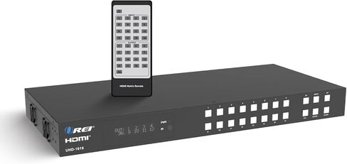 محول OREI 16x16 HDMI Matrix - 4K@60 هرتز 18 جيجابت في الثانية، HDR10+/Dolby Vision، خفض حجم 4K إلى 1080p، استخراج الصوت، دعم ARC، إدارة EDID، التحكم في LAN/RS232/IR in Kuwait