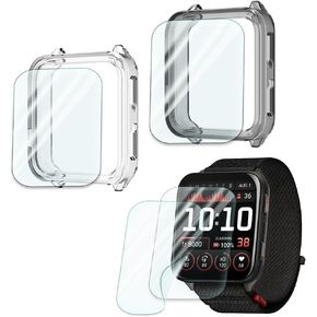 متوافق مع مجموعة واقي الشاشة والحافظة Garmin Venu X1، طبقة حماية ناعمة من مادة TPU عالية الدقة، وليس زجاج، غطاء TPU مقاوم للصدمات | مضاد للخدش، رفيع للغاية (عبوة من 4+2) in Kuwait