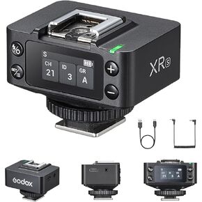 Godox XR Remote Flash Receiver,2.4GHz Wireless Sync with X3/X3Pro,32 Channels Shutter Release for Canon for Nikon Flash 600EX-RT 580EXII 580EX 430EXII SB900 SB910 SB5000 SB800(for Canon/Nikon) in Kuwait