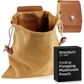 Wrenbury Mushroom Hunting Bag - Waxed Canvas Mushroom Forager Pouch - Foldable Bags for Foraging Gifts 8.75" in Saudi Arabia
