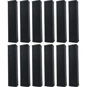 Rockville Wet Array 5 أسود 70 فولت 60 وات مكبر صوت عمود دوار تجاري مثبت على الحائط، تصميم مصفوفة خط ثنائي الاتجاه، IP55 مقاوم للماء، للاستخدام الداخلي/الخارجي للمطاعم والكنائس والقاعات (12 عنصر) in Kuwait