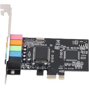بطاقة صوت EBTOOLS 5.1 PCIe للكمبيوتر الشخصي، بطاقة صوت محيطي استريو ثلاثية الأبعاد مع دعامة منخفضة وإزالة توازن الضوضاء، استريو 32/64 بت، لسطح المكتب Vista 32 64 بت in Kuwait