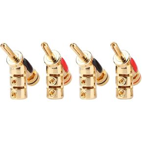 8Pcs/4Pairs Banana Copper for 4mm Head Self-Locking Speaker Connector Audio Amplifier Y-Shaped Gun Type Adapter Gold(8PCS (4Pairs)) in Saudi Arabia