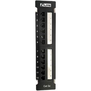 Elite Cat5e 12-Port Vertical Patch Panel Mini with 89D Bracket UL Listed in Kuwait