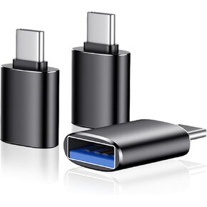 USB C to USB Adapter 3 Pack, USB Adapter High-Speed Data Transfer, USB Female to USB C Male Design for MacBook, iPad, iPhone 15 16 17, Samsung Galaxy, Dell XPS and More Type C Devices in Kuwait
