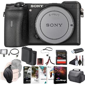 Sony Alpha a6600 Mirrorless Camera Body (ILCE6600/B) – 24.2MP APS-C Sensor | Real-Time Eye AF | 2 x NP-FZ100 Compatible Battery, 64GB Card, Card Reader, LED Light, Photo Software, HDMI Cable and More in Saudi Arabia