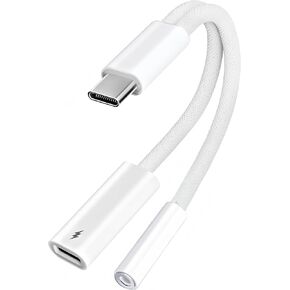 2 حزمة USB C Splitter 1 في 2 Out، شاحن UsbC مزدوج ومحول سماعة رأس، USBC Splitter PD 60W شحن سريع، محول صوت من النوع C كابل دونجل USB-C لأجهزة Apple iPhone 15 16 17/iPad Pro/Galaxy/Pixel in Kuwait