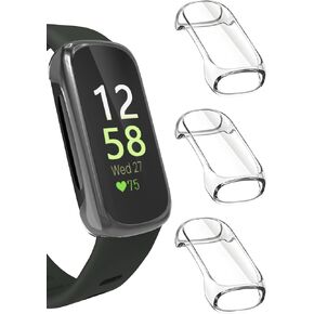 3 Pack Clear Protective Case Compatible with Fitbit Inspire 3 Screen Protector TPU Overall Bumper Case Ultra-Thin Full Face Cover Replacement Bumper Accessories for Inspire 3 Smartwatch in Saudi Arabia