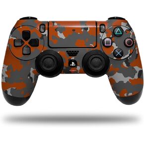 غلاف لاصق من الفينيل متوافق مع وحدة تحكم Sony PS4، PlayStation 4 الأصلية النحيفة وPro WraptorCamo Old School Camouflage Camo Orange Burnt (وحدة التحكم غير متضمنة) in Kuwait