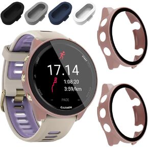 Liuyuxi [حافظة ساعة 2+4 قطع لـ Garmin Forerunner 970 مع واقي شاشة مدمج، تغطية كاملة 360 درجة مع مقابس مقاومة للغبار، غطاء واقٍ مقاوم للتصادم والخدش. in Saudi Arabia