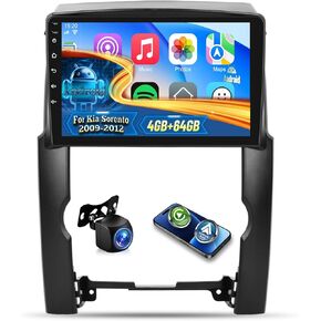 [4+64G] راديو سيارة NHOPEEW لسيارة Kia Sorento 2009-2012 (فقط لمكيف الهواء اليدوي) - Carplay اللاسلكي وAndroid Auto - شاشة لمس 10 بوصة ستيريو سيارة Android - GPS/EQ Audio/WiFi/SWC + كاميرا احتياطية AHD in Saudi Arabia