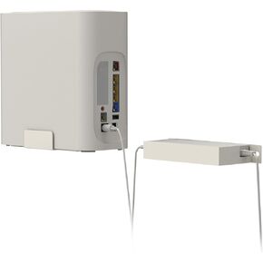 حامل جداري لألياف AT&T (Arris) BGW320، حامل حائط معدني ثقيل لبوابة مودم الإنترنت AT&T BGW-320 + حامل مكعبات الطاقة الأصلي، سهل التركيب مع جميع الأجهزة المتضمنة (حامل أبيض فقط) in Kuwait