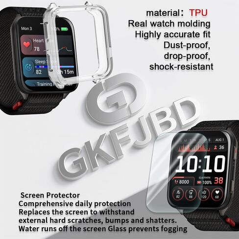 متوافق مع مجموعة واقي الشاشة والحافظة Garmin Venu X1، طبقة حماية ناعمة من مادة TPU عالية الدقة، وليس زجاج، غطاء TPU مقاوم للصدمات | مضاد للخدش، رفيع للغاية (عبوة من 4+2) in Kuwait