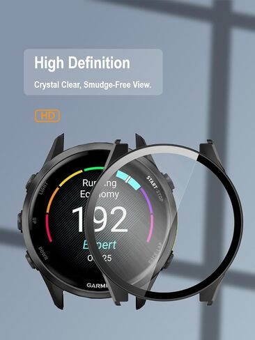 [عبوة من 3 عبوات حافظة حماية شاشة شفافة لجهاز Garmin Forerunner 570 47 مم، غطاء حماية كامل مع زجاج مقسى مدمج 9H و4 مقابس غبار من السيليكون، هيكل صلب من البولي كربونات، حماية كاملة للجري، صالة الألعاب الرياضية in Kuwait