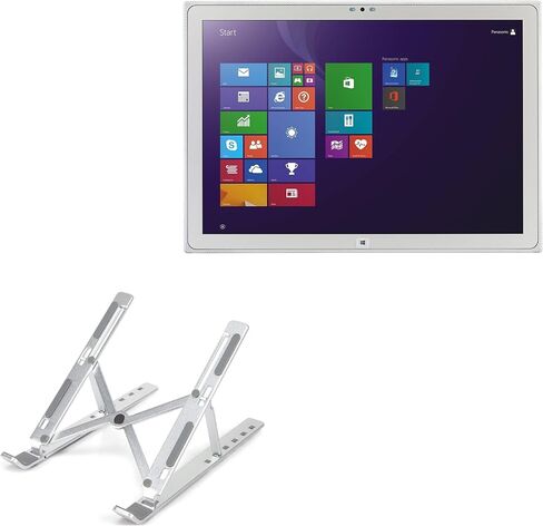 حامل BoxWave وحامل متوافق مع Panasonic Toughpad 4K FZ-Y1 - حامل QuickSwitch مدمج، حامل قابل للطي متعدد الزوايا قابل للطي - فضي معدني in Saudi Arabia