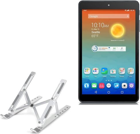 حامل BoxWave وحامل متوافق مع AT&T Trek HD - حامل QuickSwitch صغير الحجم، حامل قابل للطي متعدد الزوايا قابل للطي - فضي معدني in Saudi Arabia
