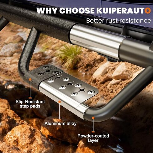 Running Boards Side Steps Compatible for 2007-2018 Jeep Wrangler JK 4-Door Round Drop (3 inches) in Saudi Arabia
