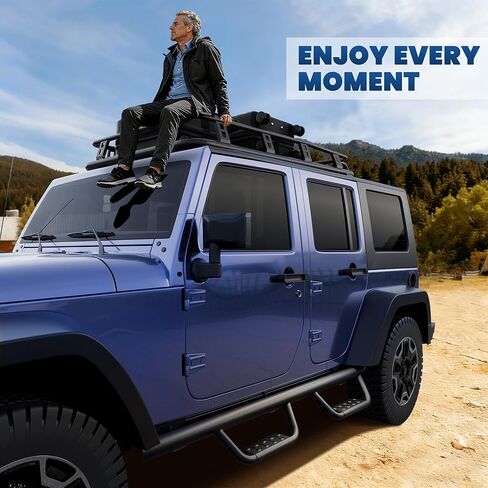 Running Boards Side Steps Compatible for 2007-2018 Jeep Wrangler JK 4-Door Round Drop (3 inches) in Saudi Arabia
