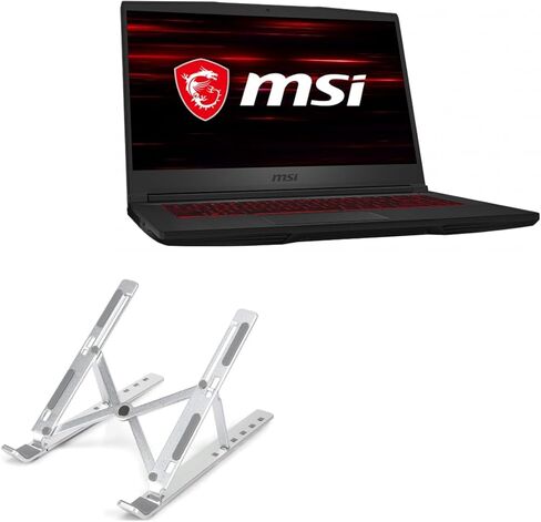 حامل BoxWave وحامل متوافق مع MSI GF65 Thin - حامل QuickSwitch مدمج، حامل قابل للطي متعدد الزوايا قابل للطي - فضي معدني in Saudi Arabia
