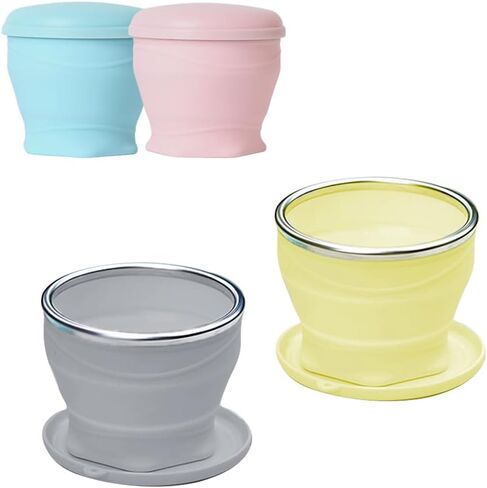 4 عبوات من أكواب السفر القابلة للطي - كوب قهوة من السيليكون مع غطاء سعة 180 مل أكواب مياه محمولة للحفلات والتخييم في الهواء الطلق in Kuwait