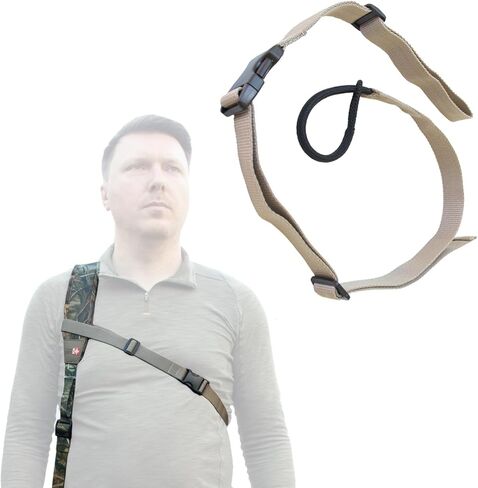 حبل Stalker Sling لرافعات البندقية أو البندقية، حزام الصدر عبر الجسم بدون استخدام اليدين، الحزام | يؤمن بندقيتك على ظهرك | راحة بدون استخدام اليدين يمكنني التسلق أو الزحف أو المراقبة أو التصوير بسهولة in Kuwait