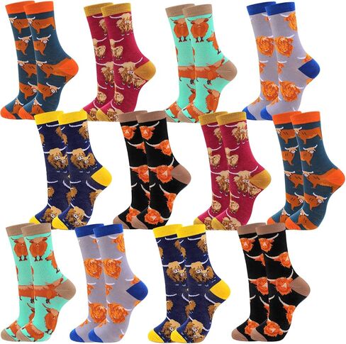 HooLing 12 Pairs Christmas Socks Pink Nutcracker Women's Novelty Socks Christmas Ballet Dance Gifts for Xmas Girls Decor(Pink Nutcracker) in Saudi Arabia