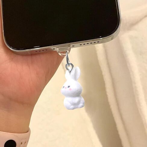 Mobile Phone Type C Charge Port Dust Plugs DIY Rabbit Pendant for Samsung Huawei Tablet USB-C Port Anti-Dust Stopper Cover,Yellow in Saudi Arabia