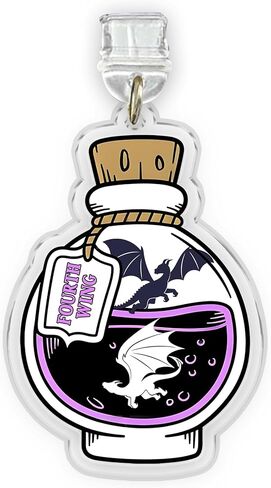 Quest Squad Broccoli Charms for Kindle, Dust Plug Charm 1.5 Inches Fourth Wing Quotes, Dragon, Cat, Fantasy, Book Club Lightning/Type C Acrylic Material Charms for E-Reader Accessories for Kindle in Saudi Arabia