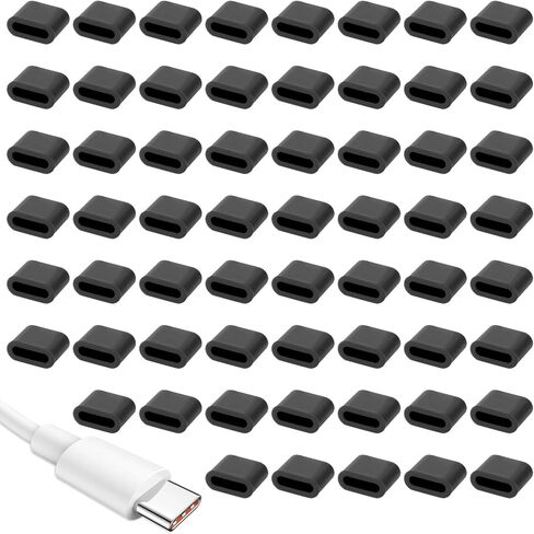 100 USB Type-C dust Covers, Silicone Soft Micro USB Cover Port Protector, Suitable for Any C-Type Charging Male Port, Protector Plug, Micro USB, C-Type Port in Saudi Arabia