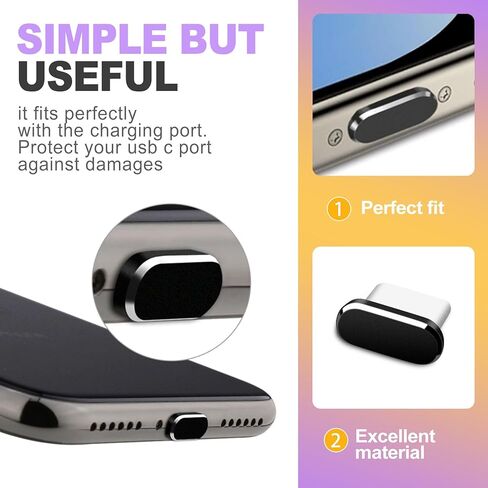 5-in-1 USB C Dust Plugs and Cleaning Tool Set 4 Pack Type-C Port Protector Covers with Fine Brush for Speaker Mesh Compatible with Phones Tablets and Laptops in Kuwait