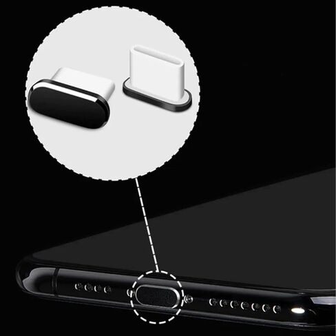 5-in-1 USB C Dust Plugs and Cleaning Tool Set 4 Pack Type-C Port Protector Covers with Fine Brush for Speaker Mesh Compatible with Phones Tablets and Laptops in Kuwait