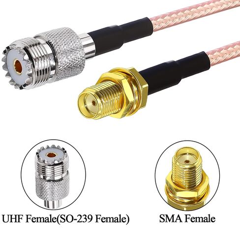 2PCS RG316 SMA to PL259 SO239 Coax Cable, SMA Female to UHF Female Coaxial Cable 6inch(15cm) CB Radio Pigtail Jumper Extension Cable for GPS, Antenna in Saudi Arabia
