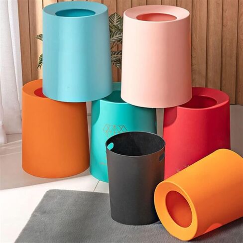 Simple Coverless Trash Can, Large Capacity Household Garbage Bin, Modern Design for Kitchen, Office, and Bathroom in Saudi Arabia