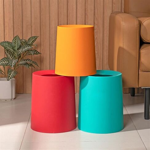 Simple Coverless Trash Can, Large Capacity Household Garbage Bin, Modern Design for Kitchen, Office, and Bathroom in Saudi Arabia