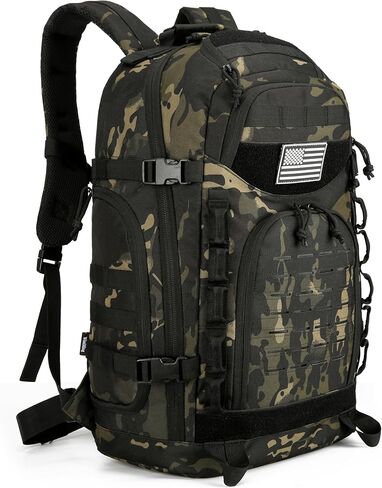 25L/45L Tactical Backpack Military Tactical Backpack Heavy Duty Molle Assault Pack for Work Gym Outdoors (1.0 25L-leopard, Small) in Kuwait