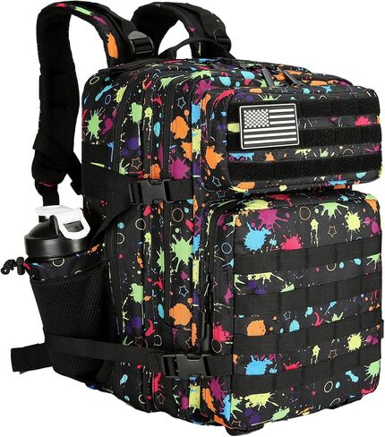 25L/45L Tactical Backpack Military Tactical Backpack Heavy Duty Molle Assault Pack for Work Gym Outdoors (1.0 25L-leopard, Small) in Kuwait
