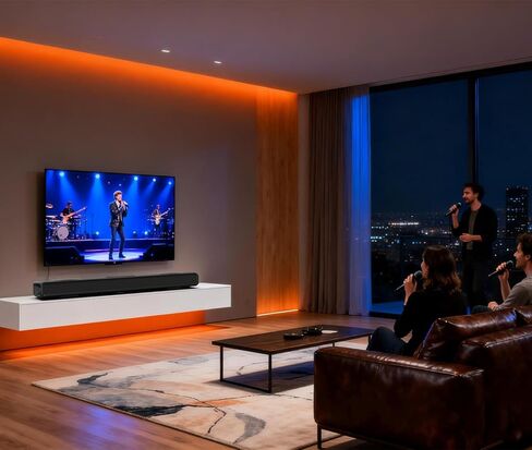 100W Sound Bar for Smart TV, 2.2 ch Soundbar with Bluetooth 5.3/ARC/Opt/AUX Connect, Surround Sound System for TV with 4 Speakers, Home Audio Surround Sound System for TV PC Projector in Kuwait