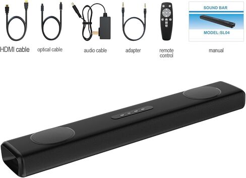 100W Sound Bar for Smart TV, 2.2 ch Soundbar with Bluetooth 5.3/ARC/Opt/AUX Connect, Surround Sound System for TV with 4 Speakers, Home Audio Surround Sound System for TV PC Projector in Kuwait