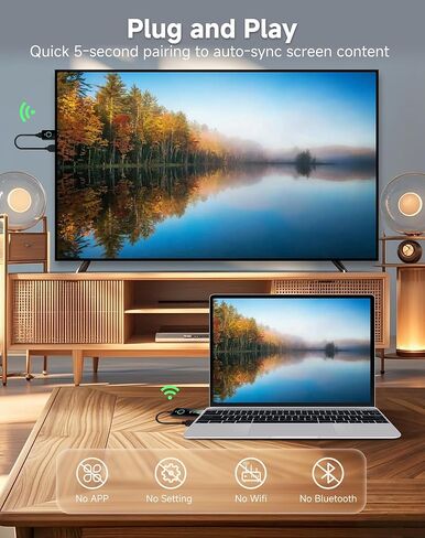 2025 Upgraded Wireless HDMI Transmitter and Receiver with LED Display 328ft/100M, 4K Decode 1080P@60Hz Ultra FHD Video Output, Plug&Play 5G+2.4G for Video to Monitor from PC/Laptop/HDTV/Camera in Saudi Arabia