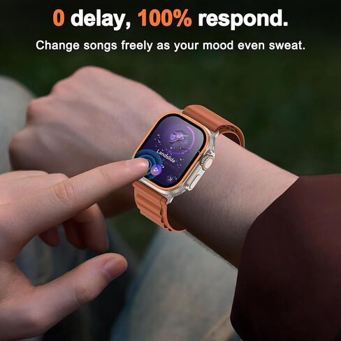 YWXTW Matte Screen Protector for Apple Watch Ultra 3/ Ultra 2/ Ultra (49mm), [Smooth as Silk] Tempered Glass + Titanium Alloy Frame for Apple Ultra 3, Anti Glare, 1S Press, Bubble Free, 2 Pack, Orange in Saudi Arabia
