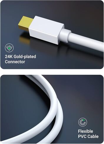 UGREEN Mini DisplayPort to HDMI VGA Adapter, 4K Thunderbolt 2 Adapter 2 in 1 Mini DP Converter Compatible with MacBook Pro MacBook Air iMac Surface Pro 1 2 3 4 6 Surface Laptop 2 ThinkPad X1, White in Saudi Arabia