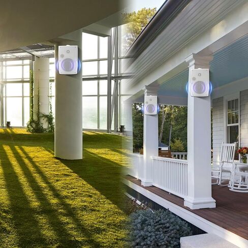 STUDIOFINIX 6.5 Inch 400W Outdoor Speakers Wired Waterproof Passive with Powerful Bass, Wall Mount Speakers for Patio Garden Poolside Home(Pair,White) in Kuwait