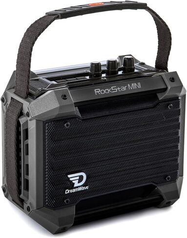 مكبر صوت Dreamwave Rockstar Mini خارجي، 40 وات 102 ديسيبل عالي، وقت تشغيل 29 ساعة، IP66 مقاوم للماء والغبار، جاهز للكاريوكي، لاسلكي بلوتوث محمول، صوت جهير غامر، مصدر صوت للحفلات (رمادي حديدي) in Kuwait